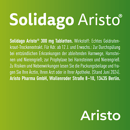 Solidago Aristo 300 mg Goldrutenkraut Trockenextrakt Tabletten ARISTO