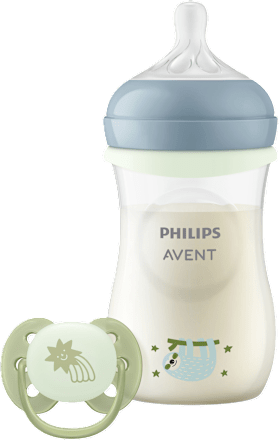 Noćni set s bočicom i dudom Natural, 3 – 6 mj. PHILIPS AVENT