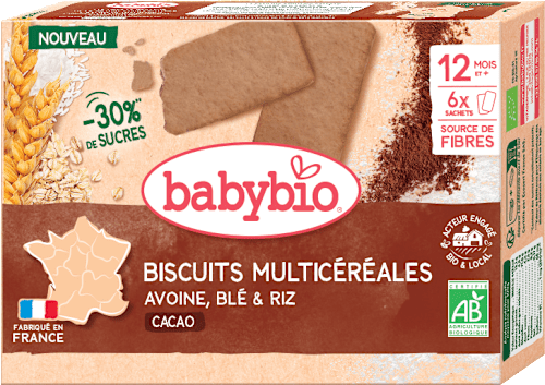 ovesné sušenky s kakaem babybio