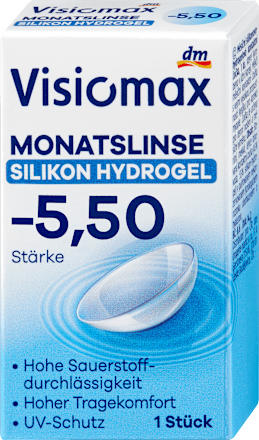 Lentilă lunară din silicon-hidrogel, putere -5,5 dioptrii Visiomax