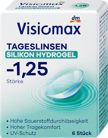 Lentile de contact zilnice din silicon-hidrogel dioptrie -1,25 Visiomax