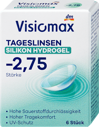 Lentile de contact zilnice din silicon-hidrogel dioptrie -2,75 Visiomax