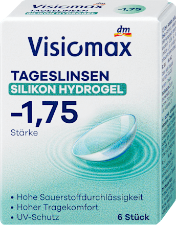 Lentile de contact zilnice din silicon-hidrogel dioptrie -1,75 Visiomax