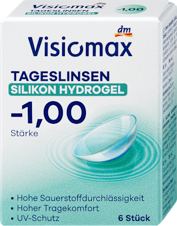 Lentile de contact zilnice din silicon-hidrogel dioptrie -1,00 Visiomax
