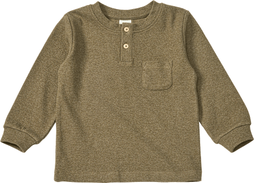 Langarmshirt mit Ripp-Struktur, grau, Gr. 116 ALANA