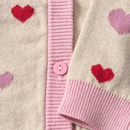 Strickjacke mit Herz-Muster, beige, Gr. 92 ALANA