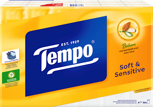 Taschentücher soft & sensitive (36x9 St) Tempo