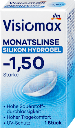 Silikon-Hydrogel Monatslinse Dioptrie -1,50 Visiomax