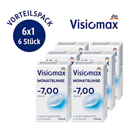 Monatslinse Dioptrie -7,00 (6x1 Stück), Vorteilspack Visiomax