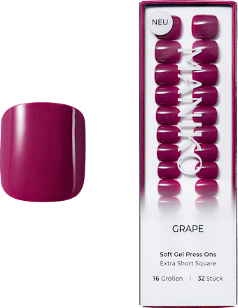 Künstliche Nägel Soft Gel Press Ons Grape Extra Short Square Maniko