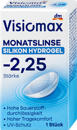Mesečna silikonsko-hidrogelna kontaktna leča, dioptrija -2,25 Visiomax