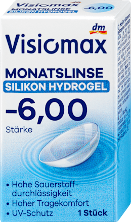 Mesečna silikonsko-hidrogelna kontaktna leča, dioptrija -6,00 Visiomax