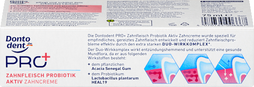 Zahnpasta PRO+ Zahnfleisch Probiotik Aktiv Dontodent PRO+