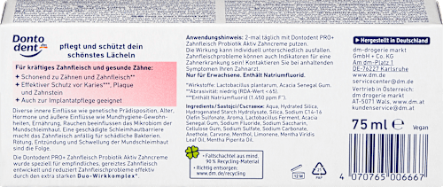 Zahnpasta PRO+ Zahnfleisch Probiotik Aktiv Dontodent PRO+