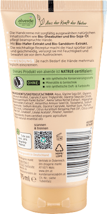 Handcreme Seaside Balance mit Sanddorn & Hafer alverde NATURKOSMETIK
