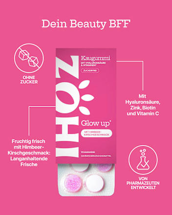 Kaugummi, Glow up Himbeer-Kirsche, zuckerfrei ZOHI