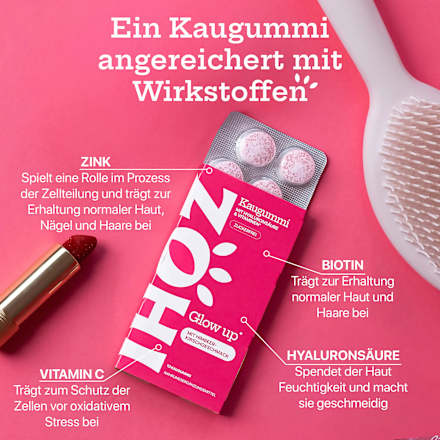 Kaugummi, Glow up Himbeer-Kirsche, zuckerfrei ZOHI