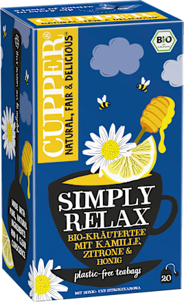 Kräutertee, Simply Relax mit Kamille, Zitrone & Honig (20 Beutel) Cupper