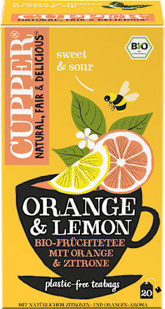 Früchtetee, Orange & Lemon mit Orange & Zitrone (20 Beutel) Cupper