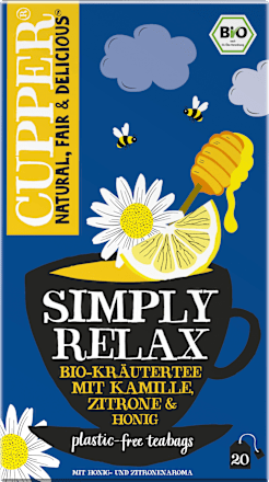 Kräutertee, Simply Relax mit Kamille, Zitrone & Honig (20 Beutel) Cupper