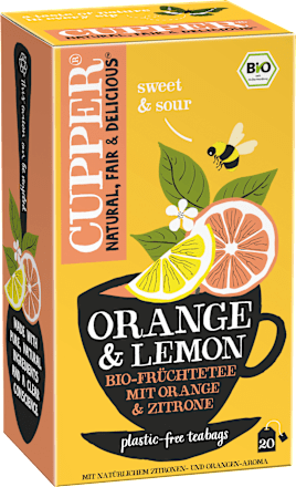 Früchtetee, Orange & Lemon mit Orange & Zitrone (20 Beutel) Cupper