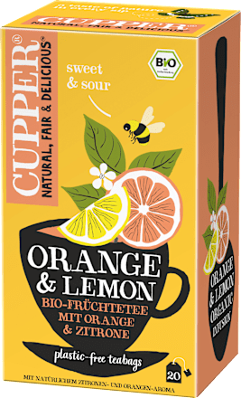 Früchtetee, Orange & Lemon mit Orange & Zitrone (20 Beutel) Cupper