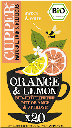 Früchtetee, Orange & Lemon mit Orange & Zitrone (20 Beutel) Cupper