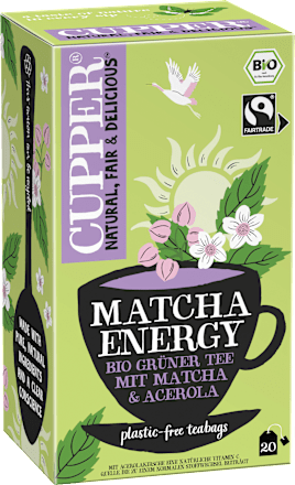 Grüner Tee,  Matcha Energy mit Matcha & Acerola (20 Beutel) Cupper