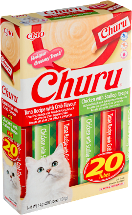 Krémová pochúťka pre mačky Churu kura a tuniak CIAO