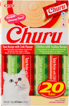 Krémová pochúťka pre mačky Churu kura a tuniak CIAO