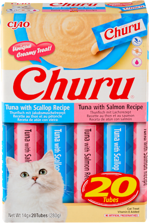 Krémová pochúťka pre mačky Churu tuniak a losos CIAO