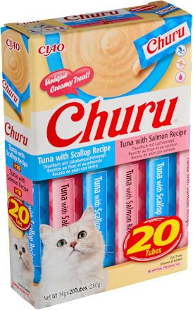 Krémová pochúťka pre mačky Churu tuniak a losos CIAO
