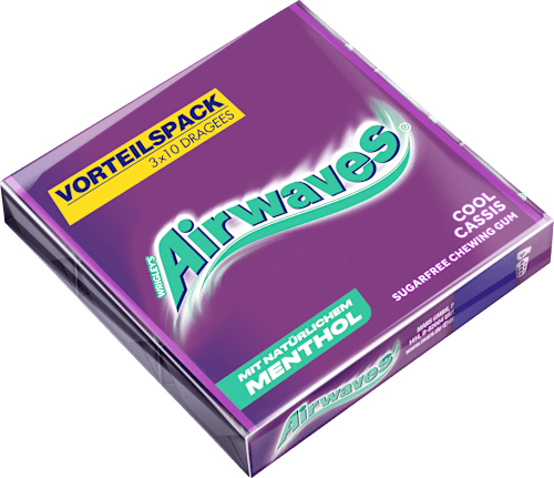 Kaugummi, Cool Cassis Vorteilspack (3x10 St) Airwaves