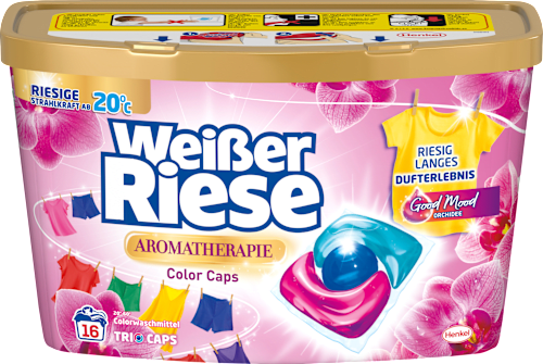 Colorwaschmittel Caps Trio Aromatherapie Good Mood Orchidee Weißer Riese