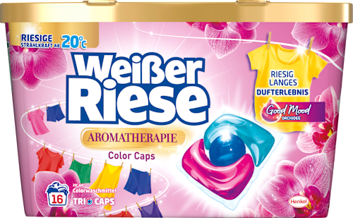 Colorwaschmittel Caps Trio Aromatherapie Good Mood Orchidee Weißer Riese