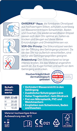 Ohrstöpsel Aqua Ohropax
