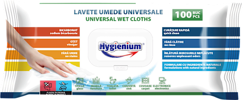 Lavete umede cu Bicarbonat și Oțet Hygienium
