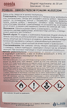 Obroża przeciw pchłom i kleszczom dla kota PCHEŁKA