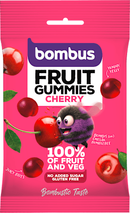 ovocné kousky Fruit Gummies s příchutí třešeň bombus