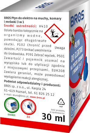 Płyn do elektro na muchy, komary i mrówki 3w1 BROS
