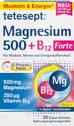 Tabletten Magnesium 500 + B12 Forte tetesept