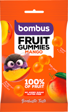 ovocné kousky Fruit Gummies s příchutí mango bombus