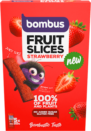 Fruit slices s příchutí jahoda 5x20 g bombus