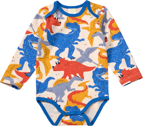Body Langarm Pro Climate mit Dino-Muster, bunt, Gr. 74/80 ALANA