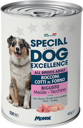 Alimento umido per cani adulti maiale e tacchino SPECIAL DOG EXCELLENCE