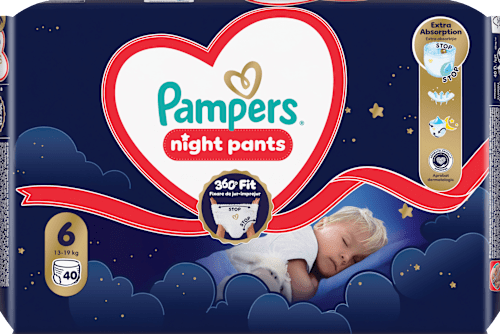 Éjszakai bugyipelenka, 6-os méret, 13-19 kg Pampers night pants
