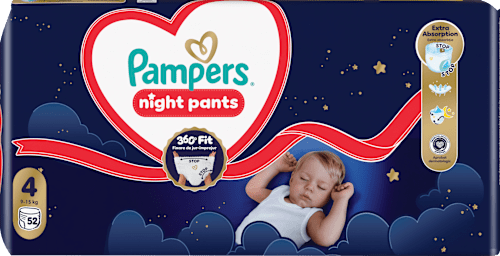 Éjszakai bugyipelenka, 4-es méret, 9-15 kg Pampers night pants