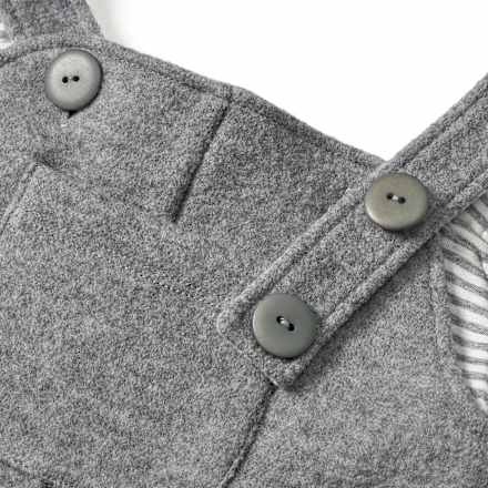 Latzhose aus Wollwalk mit Mitwachsfunktion, grau, Gr. 110/116 ALANA