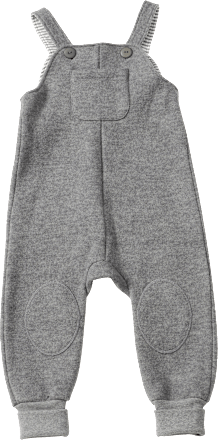 Latzhose aus Wollwalk mit Mitwachsfunktion, grau, Gr. 98/104 ALANA