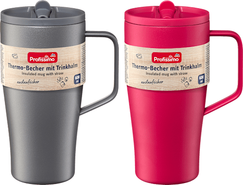 Tazza termica con cannuccia 600 ml Profissimo